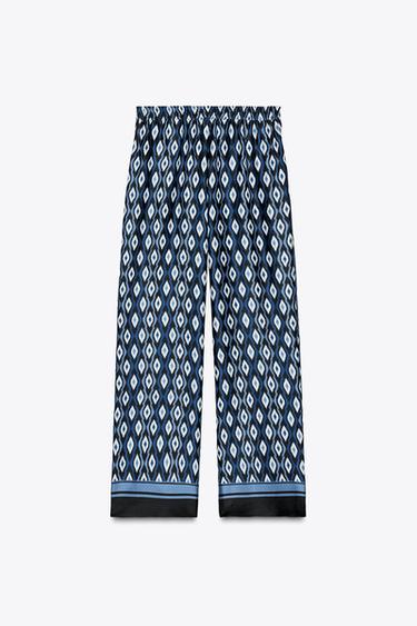 GEOMETRIC PRINT TROUSERS - Blues by Zara - Image 5