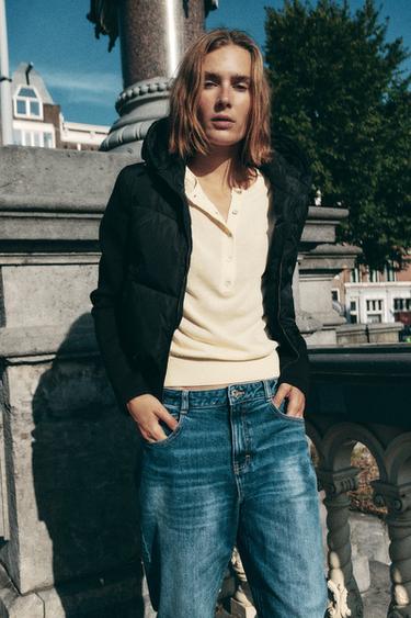 VESTE MATELASSÉE À CAPUCHE - Noir de Zara - Image 1