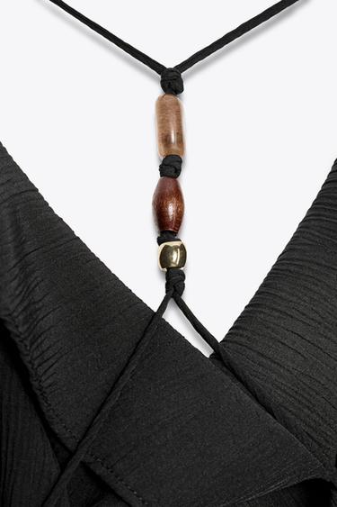 CAMISOLE DRESS WITH TRIMS - Black by Zara - Image 11