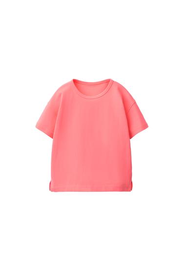 CAMISETA LISA - Rosa flúor de Zara