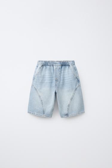 BARREL DENIM BERMUDA SHORTS - Mid-blue by Zara