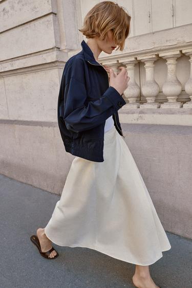 HIGH COLLAR JACKET WITH FLAP POCKETS - Navy blue by Zara - Image 2