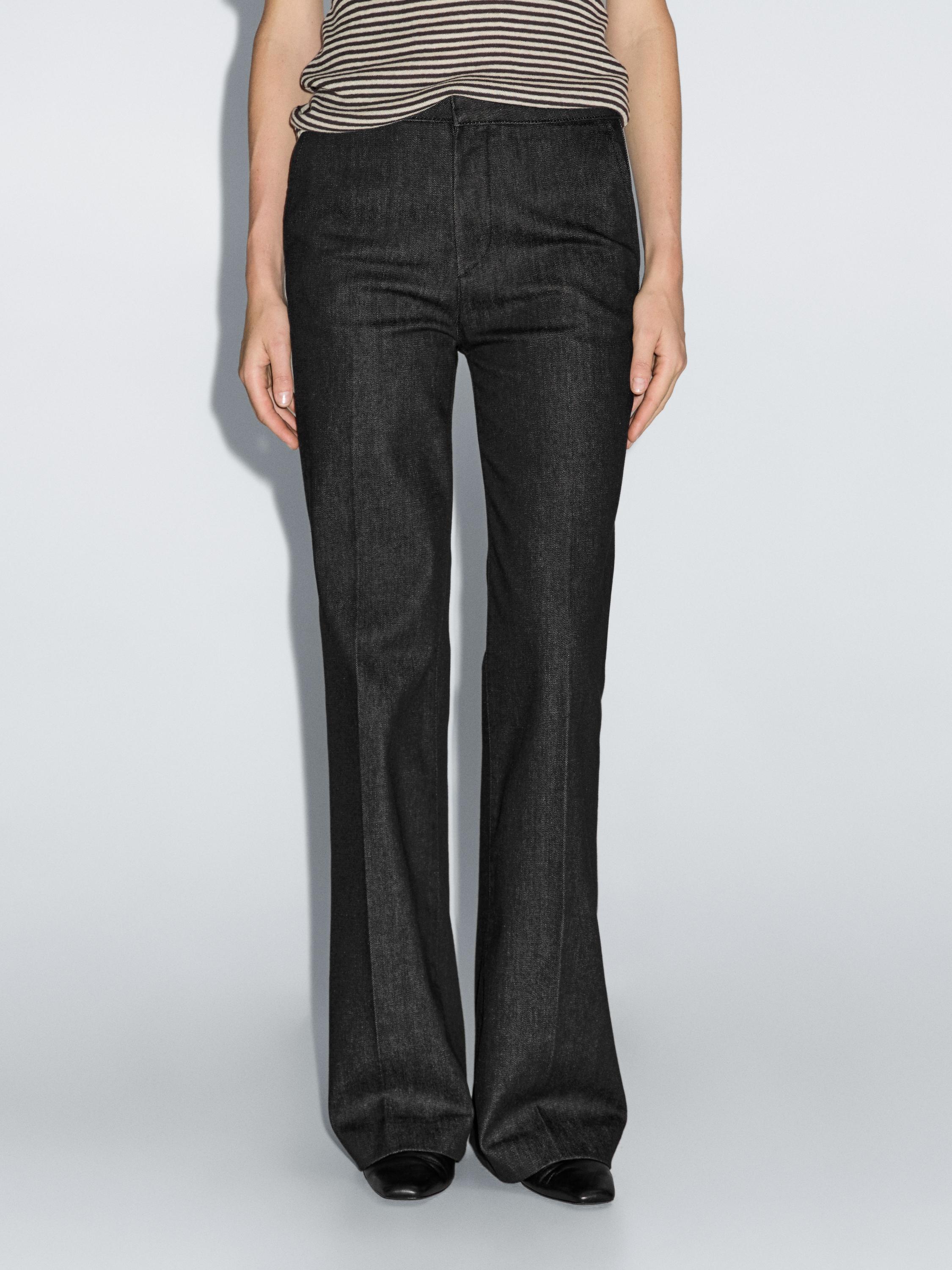 Flared high-waist jeans