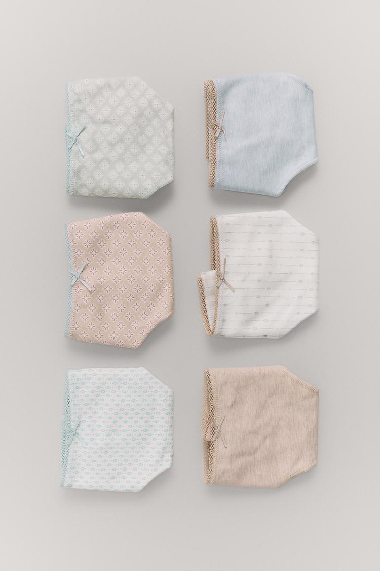 6 14 anos pack seis braguitas estampados geometricos