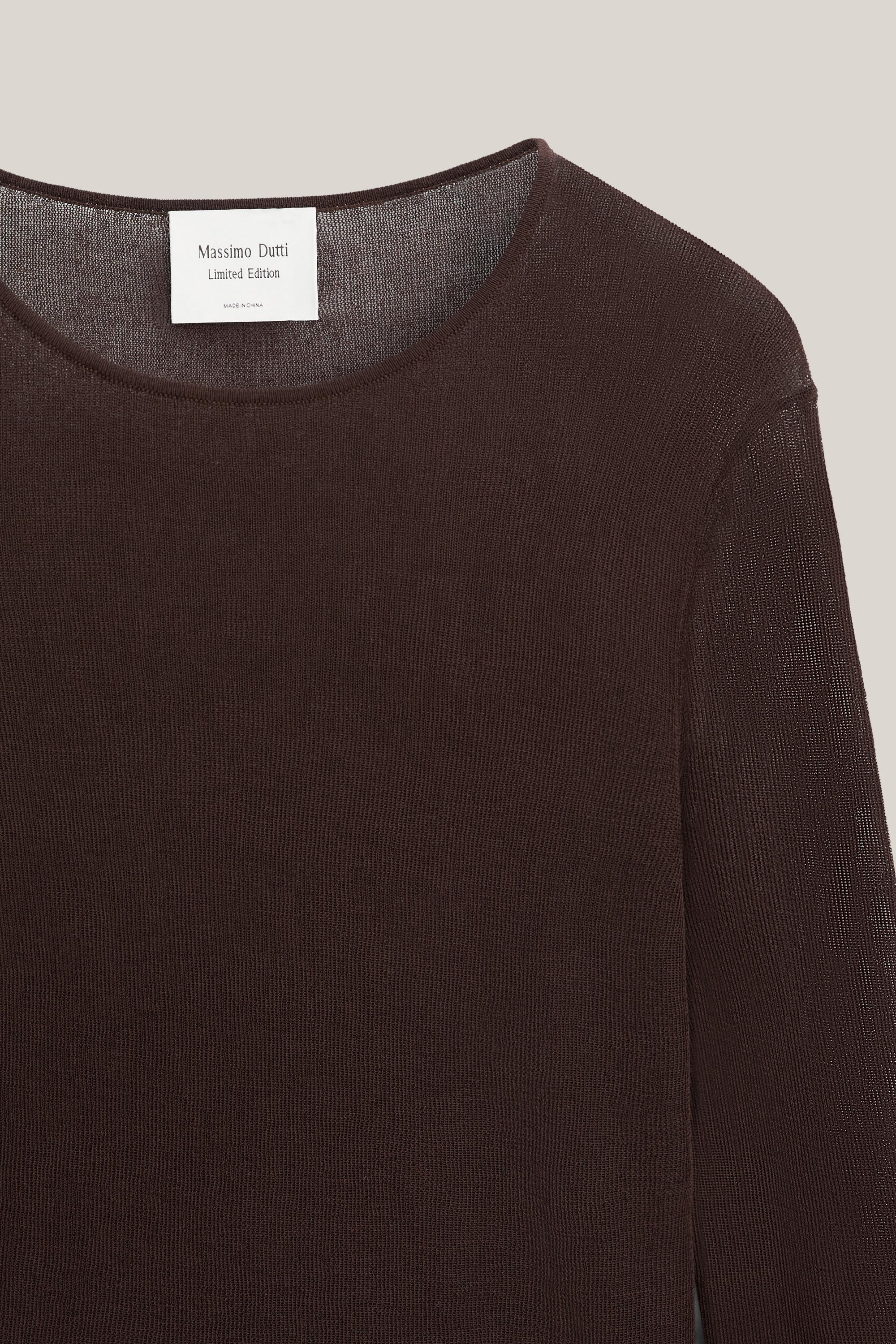 Transparent silk blend top with long sleeves - LIMITED EDITION
