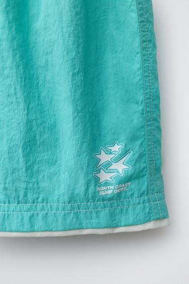 6-14 YEARS / CONTRAST HEM SWIM SHORTS - Turquoise by Zara - Image 3