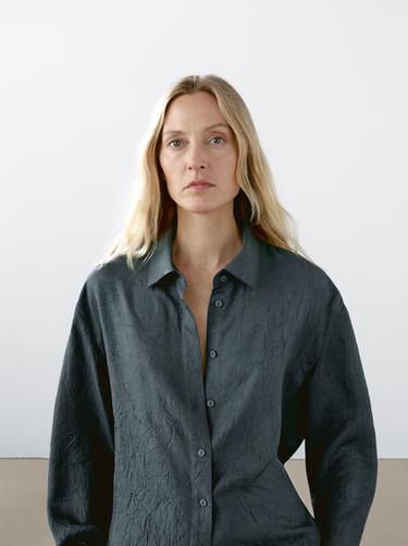 Zara Satin shirt with textured detail - 567