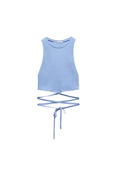 RIBBED HALTER TOP