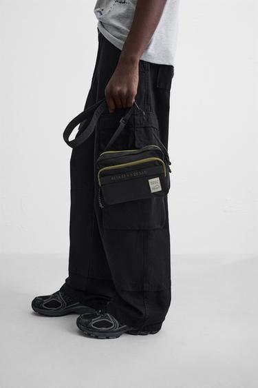 Zara CONTRAST TECHNICAL CROSSBODY BAG - Black - Image 0