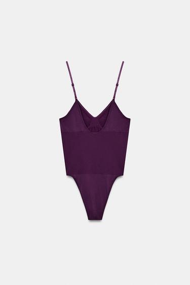 BODY SEAMLESS À BRETELLES - Violet de Zara - Image 3