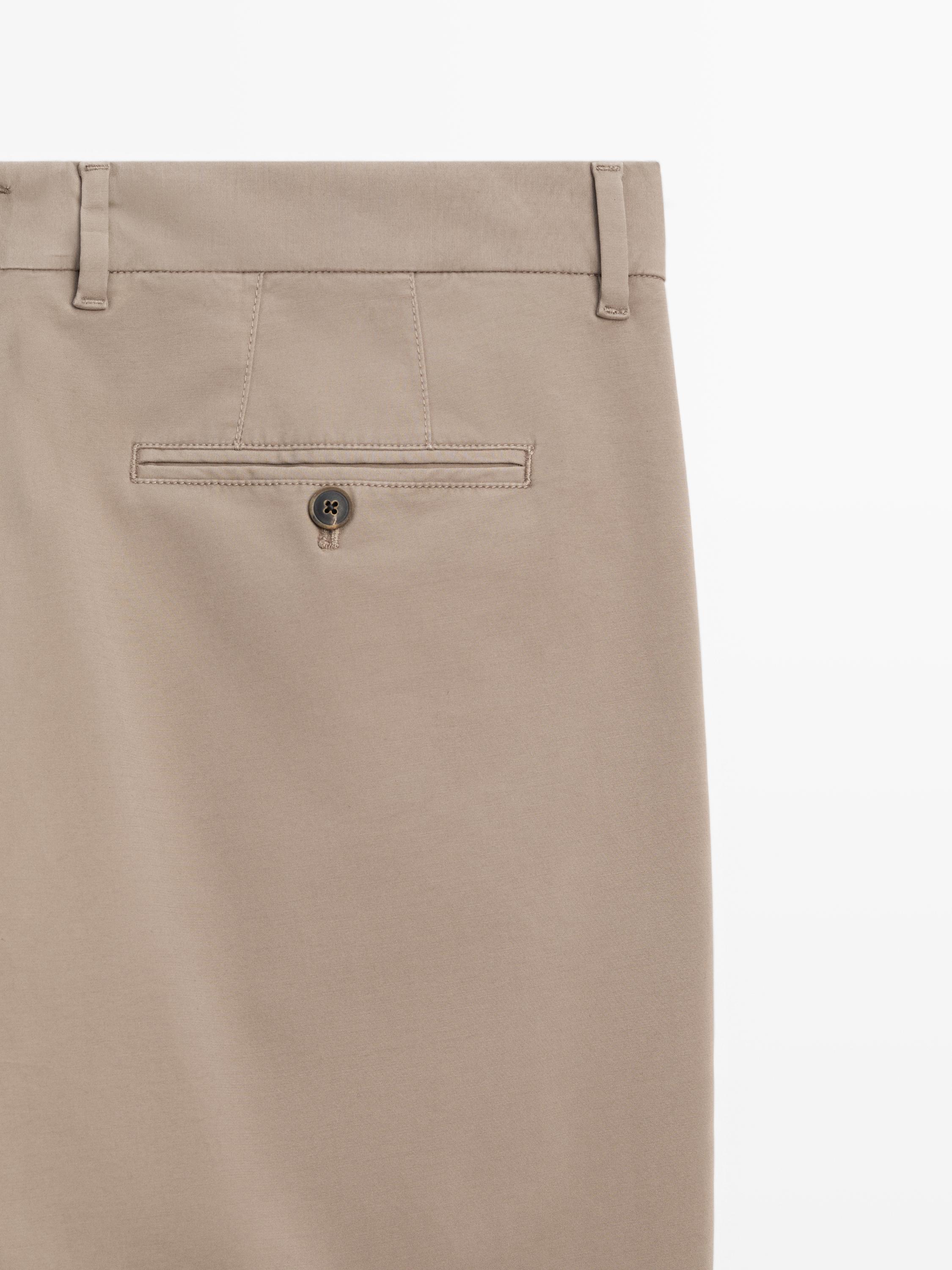 Slim fit cotton trousers