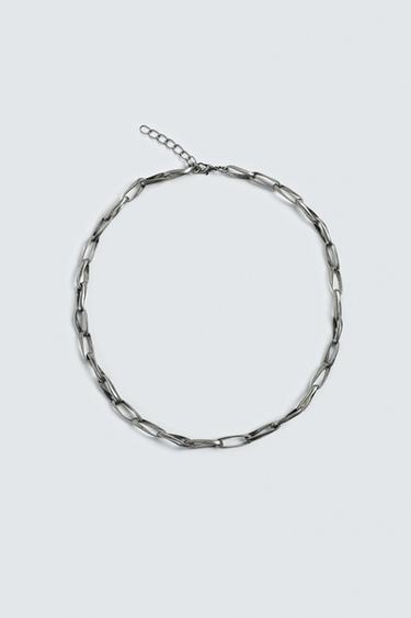 METAL CHAIN LINK NECKLACE - Silver by Zara