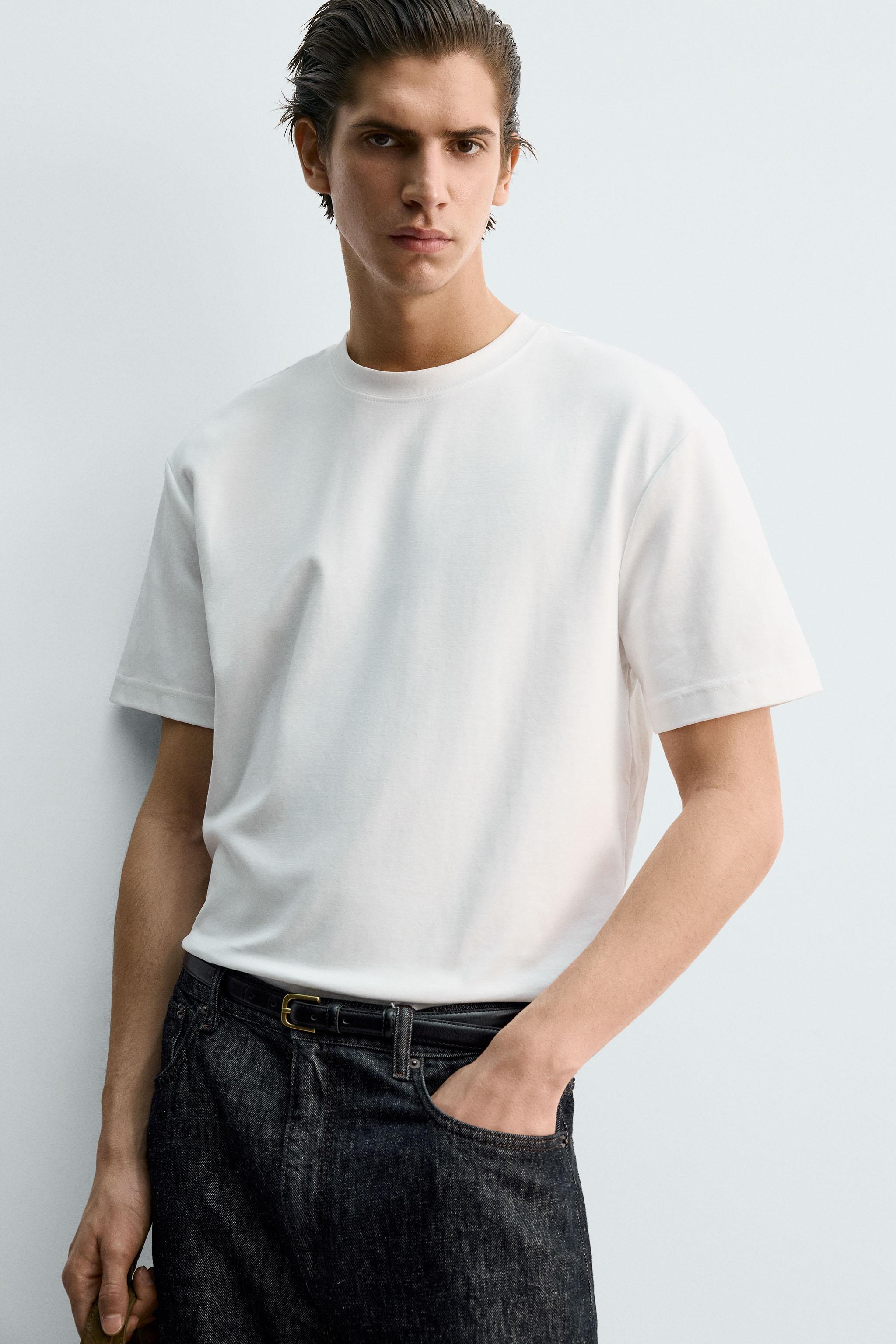 RELAXED FIT INTERLOCK T-SHIRT - White | ZARA United States