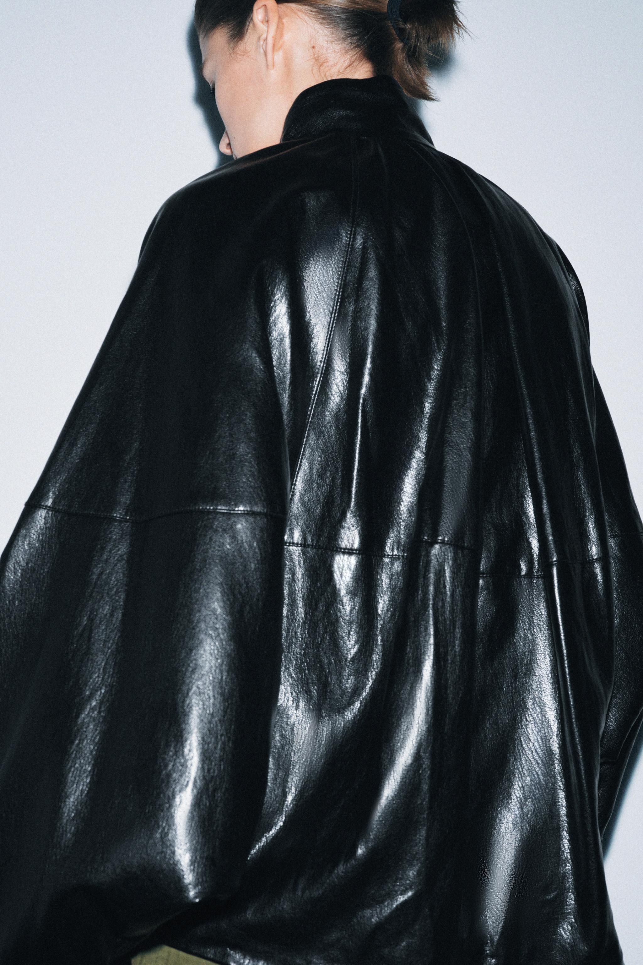 ZW COLLECTION FAUX LEATHER BOMBER JACKET