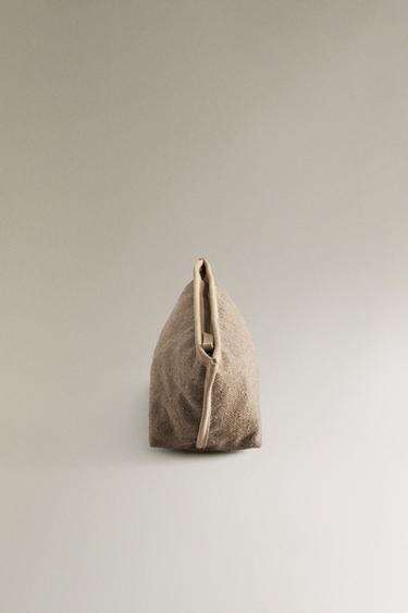 MEDIUM FABRIC WASH BAG - Taupe Grey by Zara - Image 2