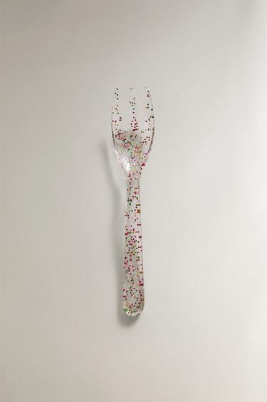 Zara KIDS' TRITAN™ GLITTER FORK - Transparent - Image 0
