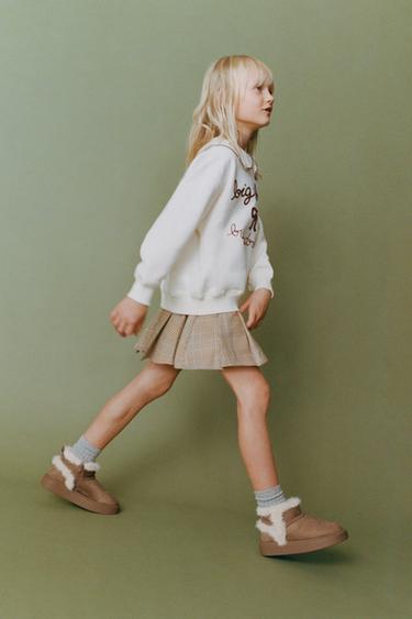 FAUX FUR ANKLE BOOTS - Brown by Zara