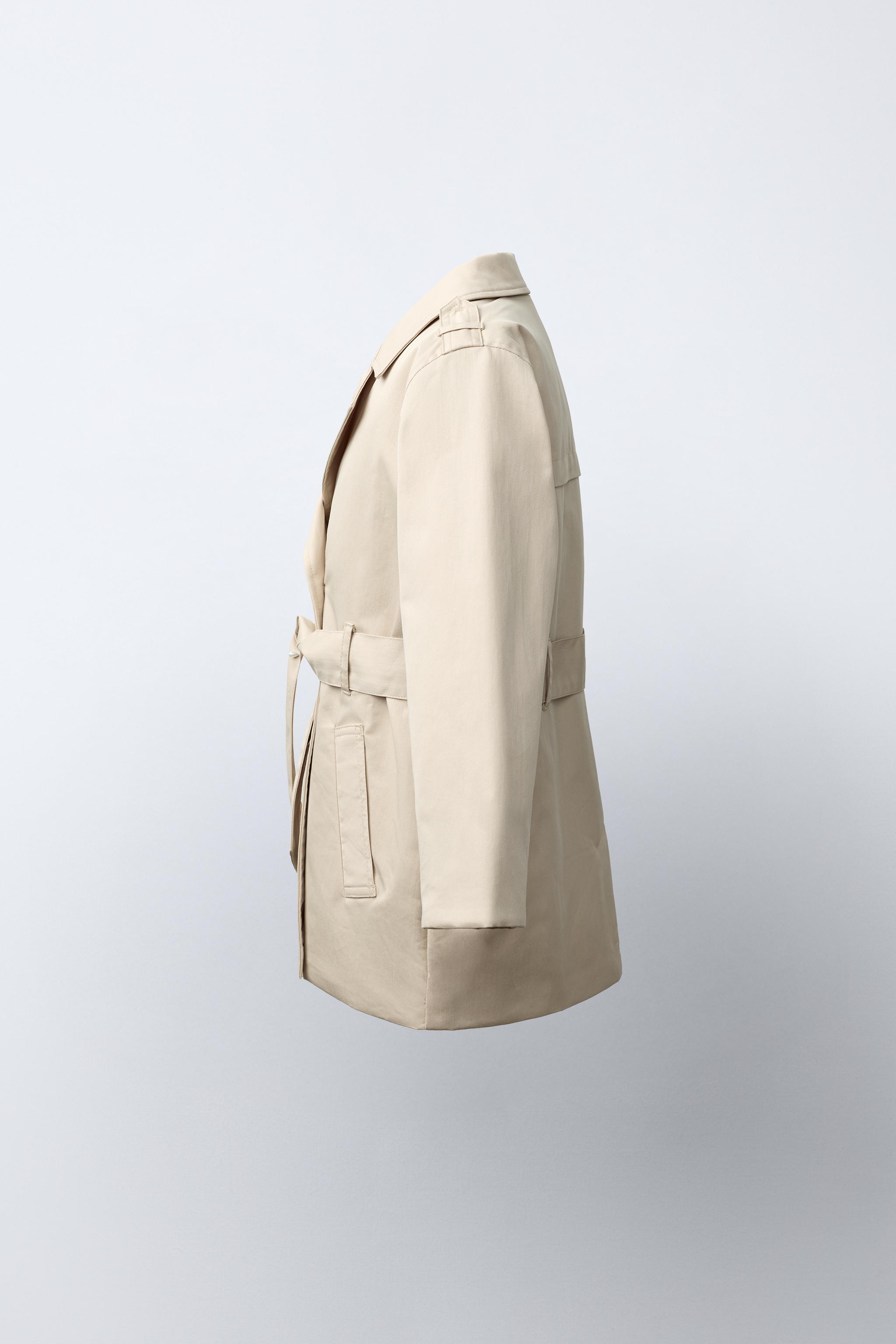 QUILTED PLAID LINED TRENCH COAT