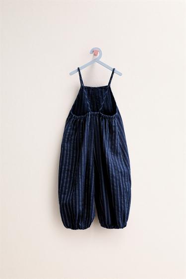ZARA TIMELESS - STRIPED LONG DUNGAREES - Indigo by Zara - Image 1