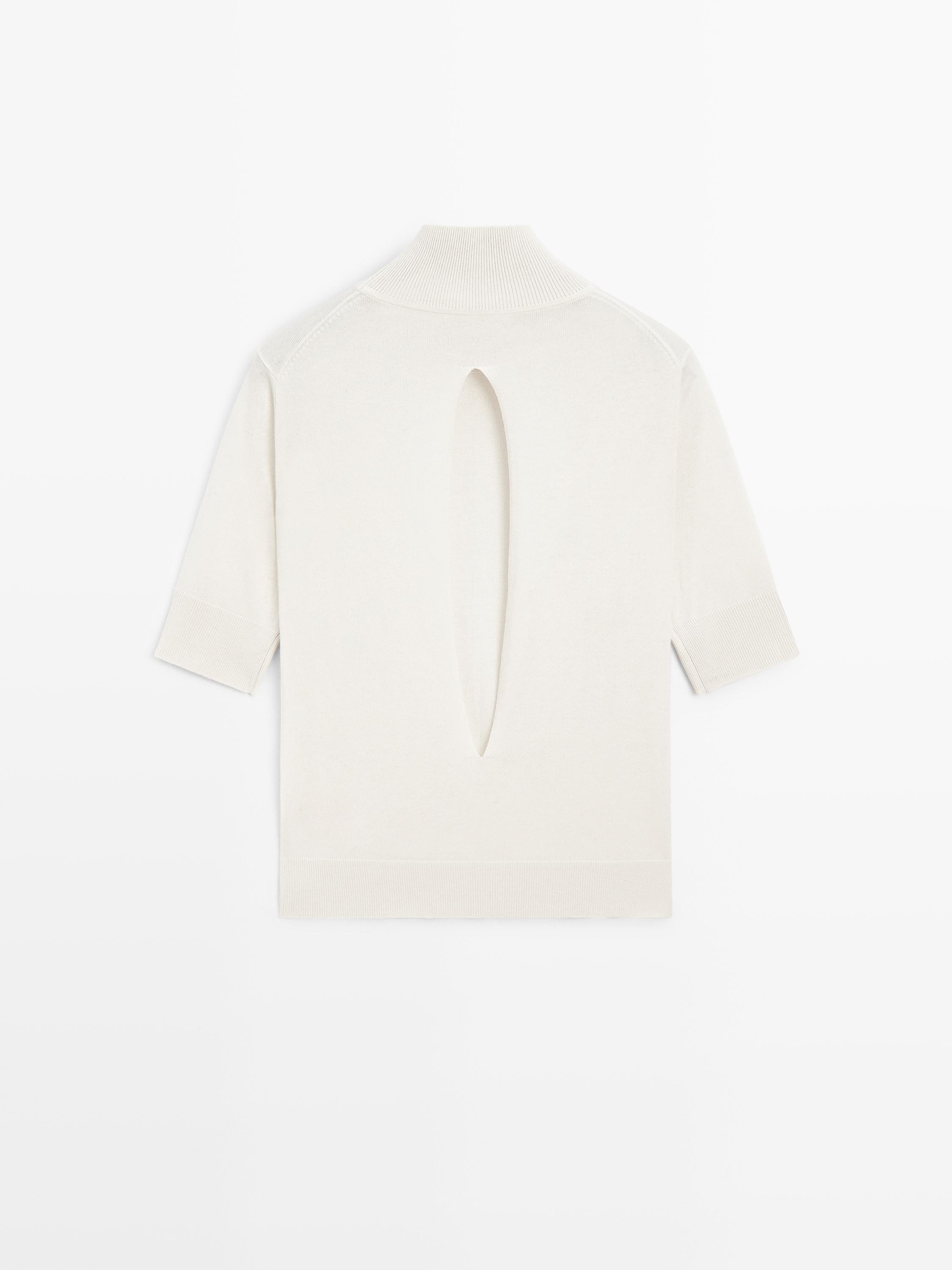 Silk blend knit sweater with back detail - STUDIO