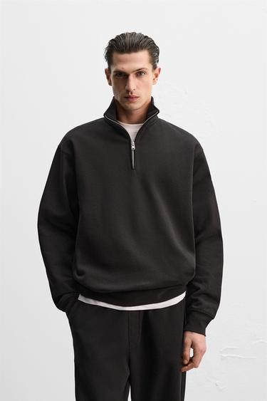 HEAVY WEIGHT ZIP-UP SWEATSHIRT - Black by Zara