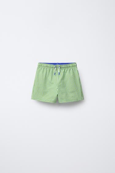 Zara AGES 1-14/ SEERSUCKER SWIM SHORTS - Light salmon-pink