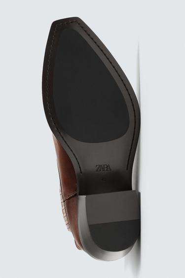 LIMITED EDITION COWBOY LEATHER BOOTS - Brown by Zara - Image 7