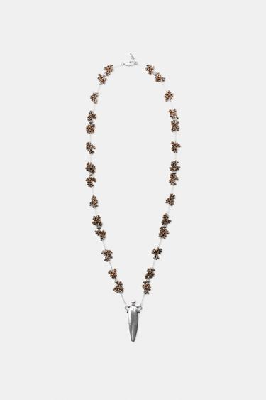 HALSKETTE IN MATERIALKOMBINATION MIT ANHÄNGER - Gold / Silber von Zara