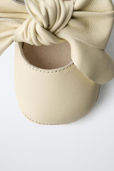 LEATHER BALLERINA - Ecru White by Zara - Image 5