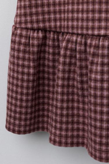 CHECK PINAFORE DRESS WITH BOWS - Pink by Zara - Image 3