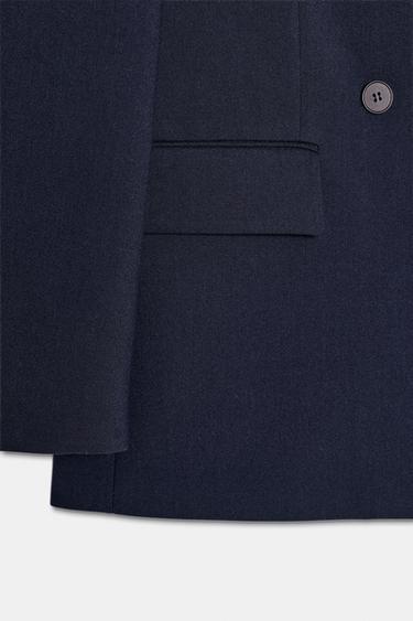 VESTE CROISÉE OVERSIZE - Bleu marine de Zara - Image 8