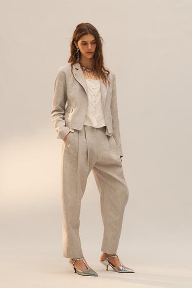 LIMITED EDITION LINEN BLEND BLAZER AND TROUSERS - Vinegar by Zara - Image 0