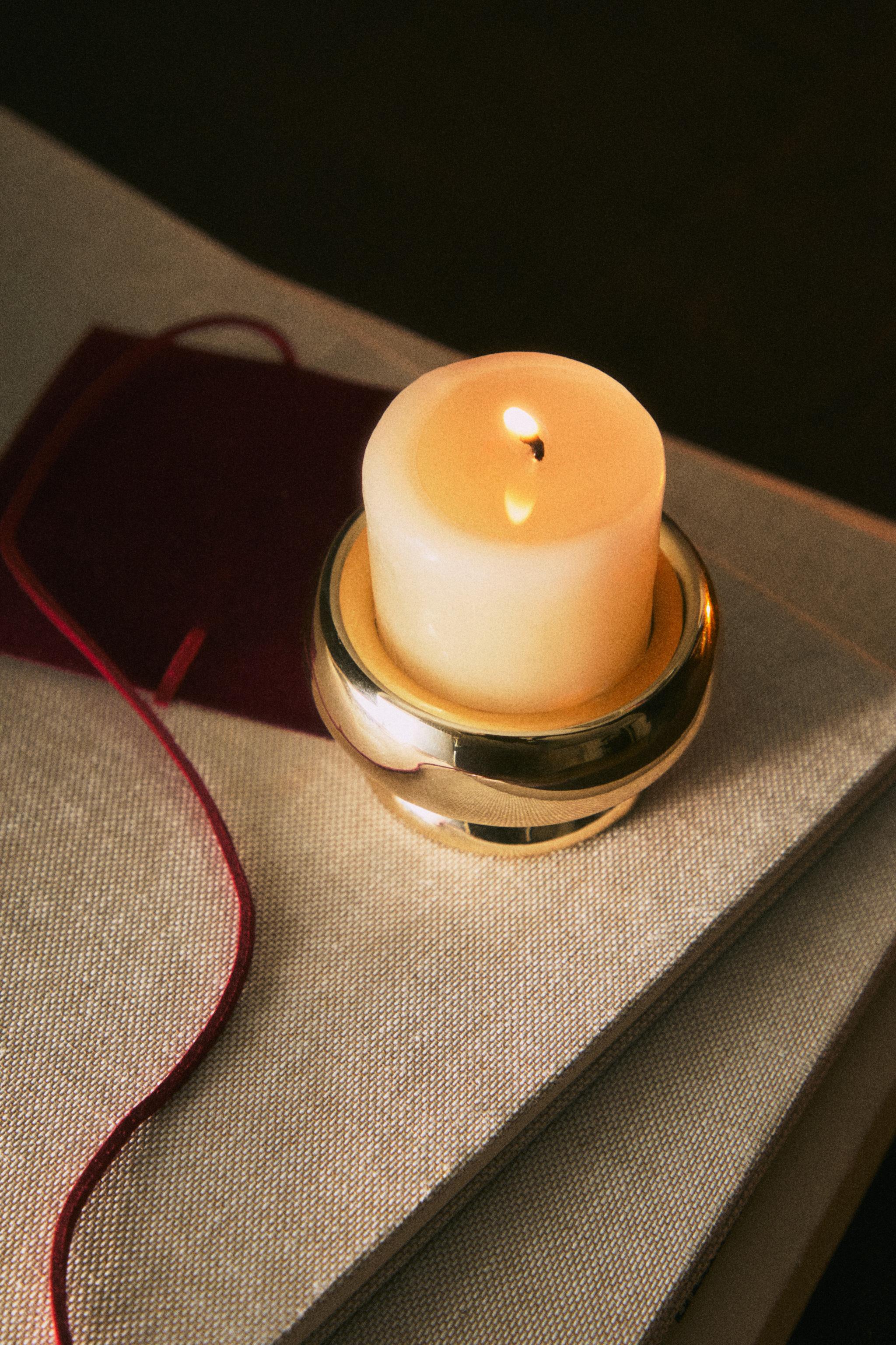 Christmas Gold Ceramic Candle Holder