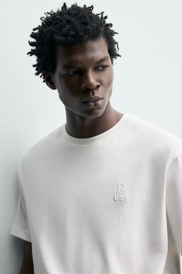 T-SHIRT BRODERIE BIMATIÈRE IMPRIMÉE - Écru de Zara - Image 5