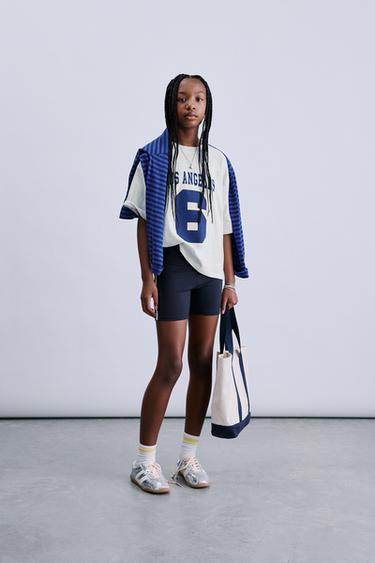 SPORTY CYCLING LEGGINGS WITH SIDE STRIPES - Navy blue by Zara