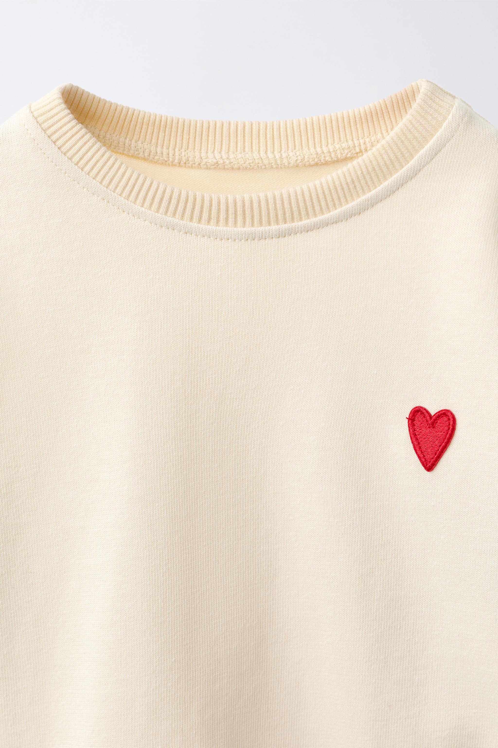 Детские футболки Zara COLOR-BLOCK HEART T-SHIRT — фото 3