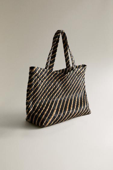 SAC CABAS EN CUIR TRESSÉ - Bicolore de Zara - Image 1