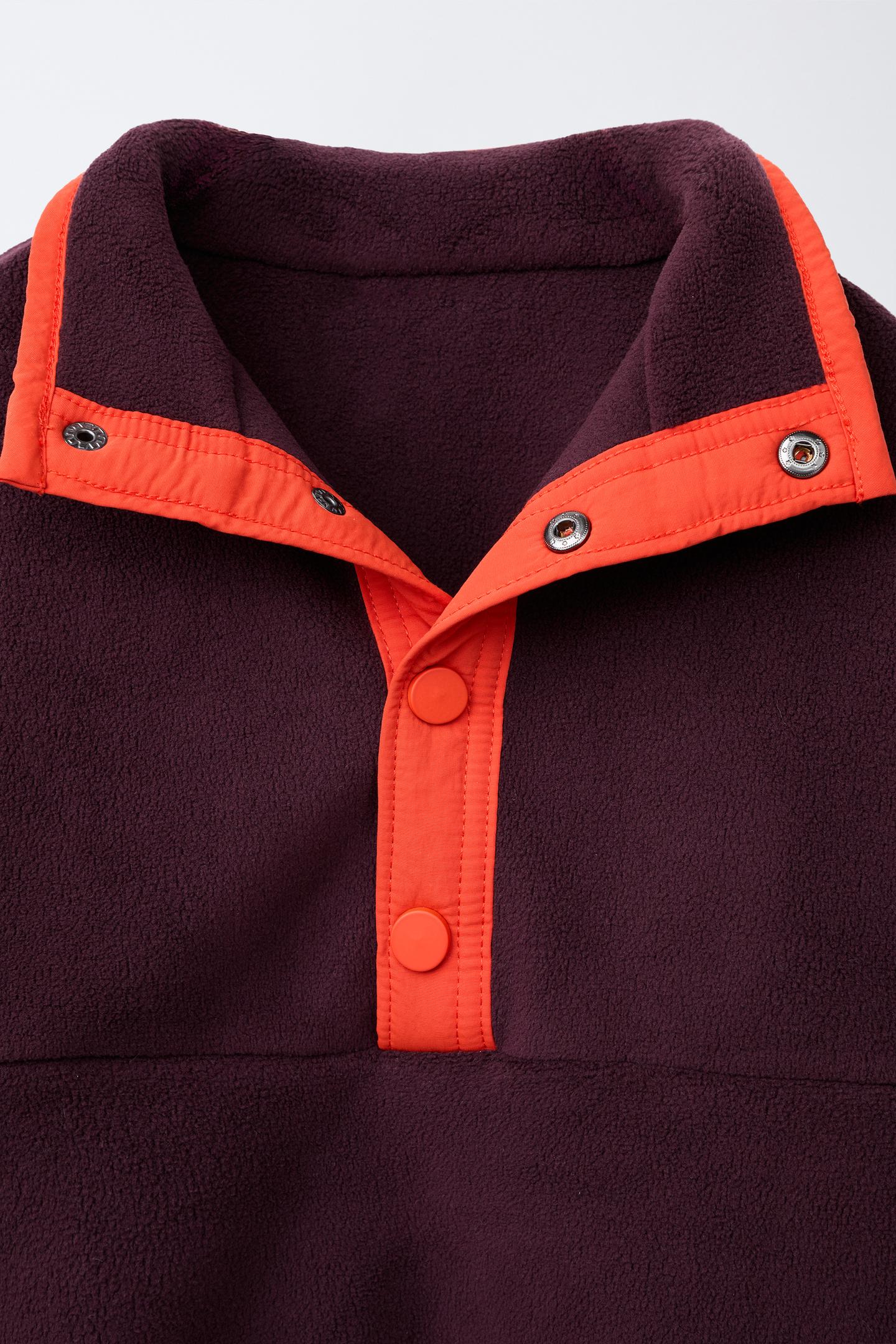 Детская толстовка Zara Colorblock Fleece, цвет: Тёмный бордовый — фото 3