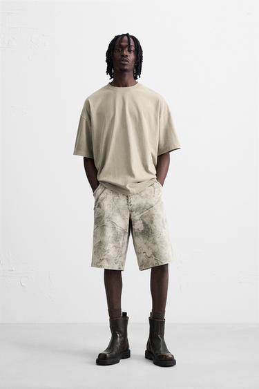 ABSTRACT PRINT RELAXED FIT BERMUDA SHORTS - Printed by Zara - Image 0