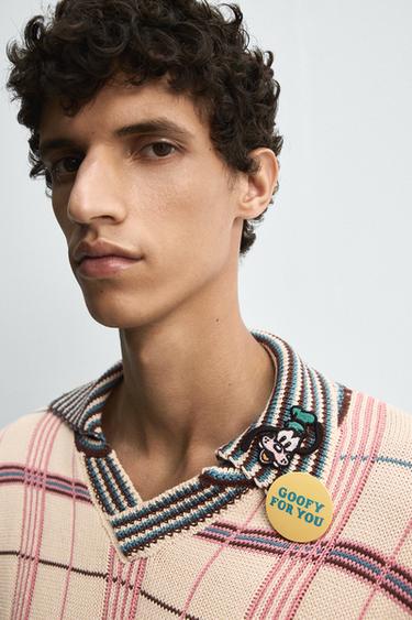 CHECK JACQUARD KNIT POLO SHIRT HARRY LAMBERT FOR ZARA X DISNEY - Pink by Zara - Image 4