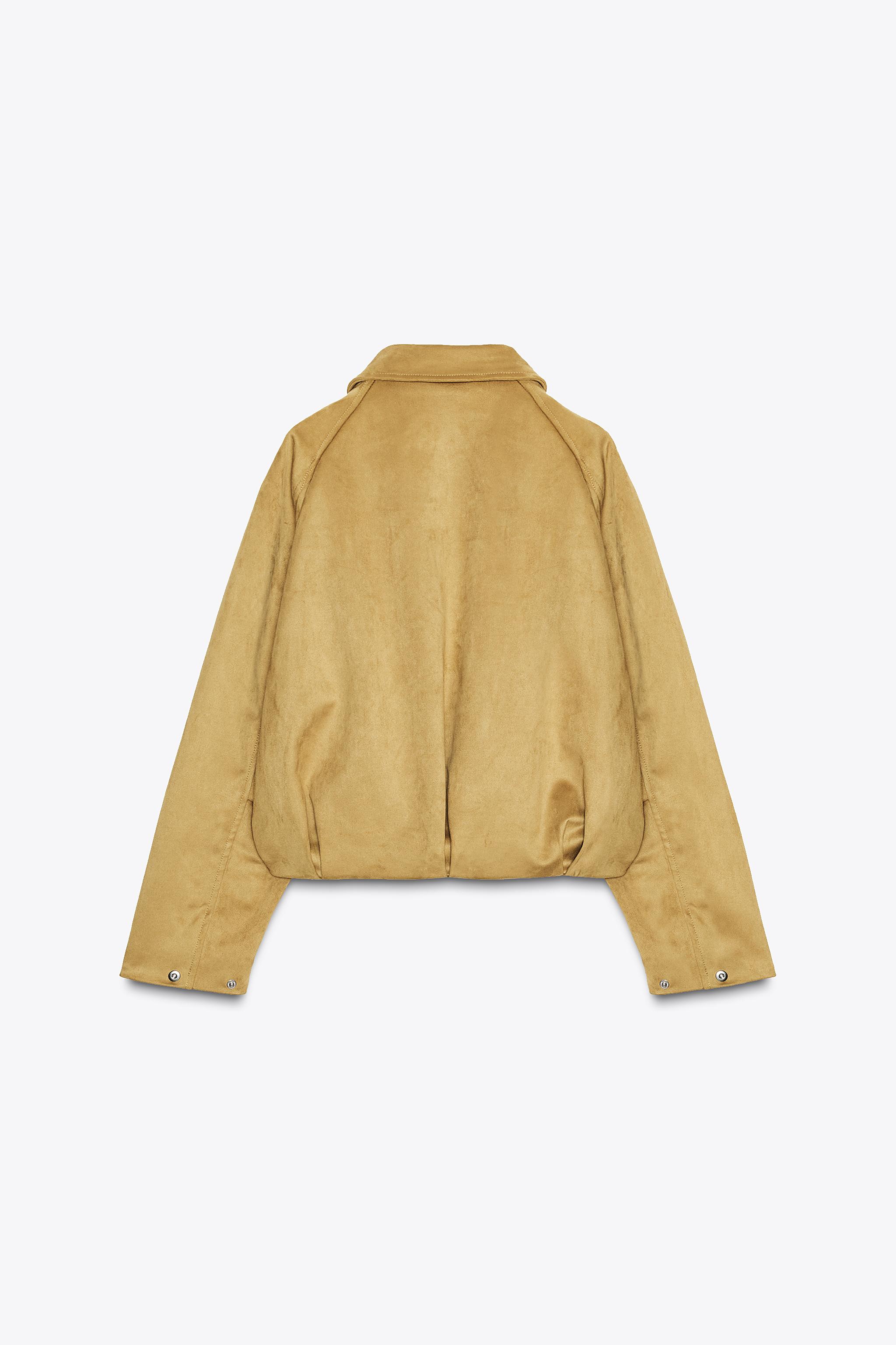 Veste Bomber Femme En Simili Daim - Courte - Streetwear Décontracté - Poche Zippée - Pour Automne Et Mi-saison
