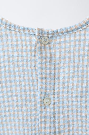 TEXTURED CHECK SHIRT - Sand / Blue by Zara - Image 3