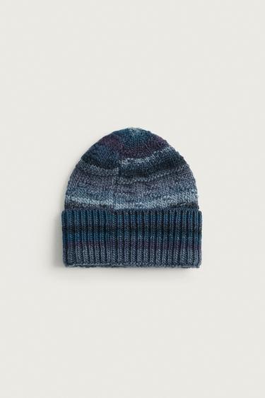 WOOL BLEND KNIT BEANIE — Midnight blue 1