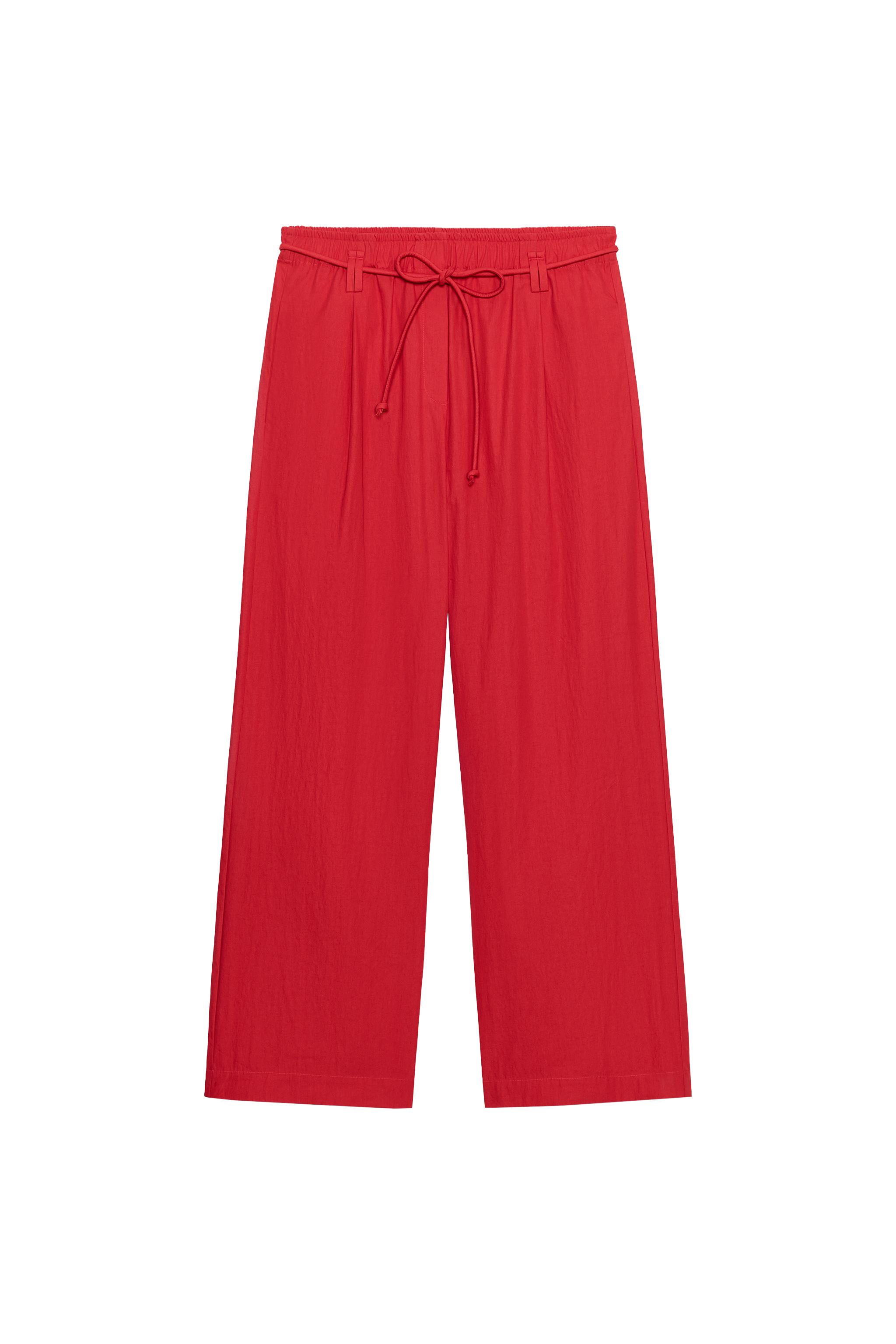 ZW COLLECTION POPLIN TROUSERS - Red | ZARA United Kingdom