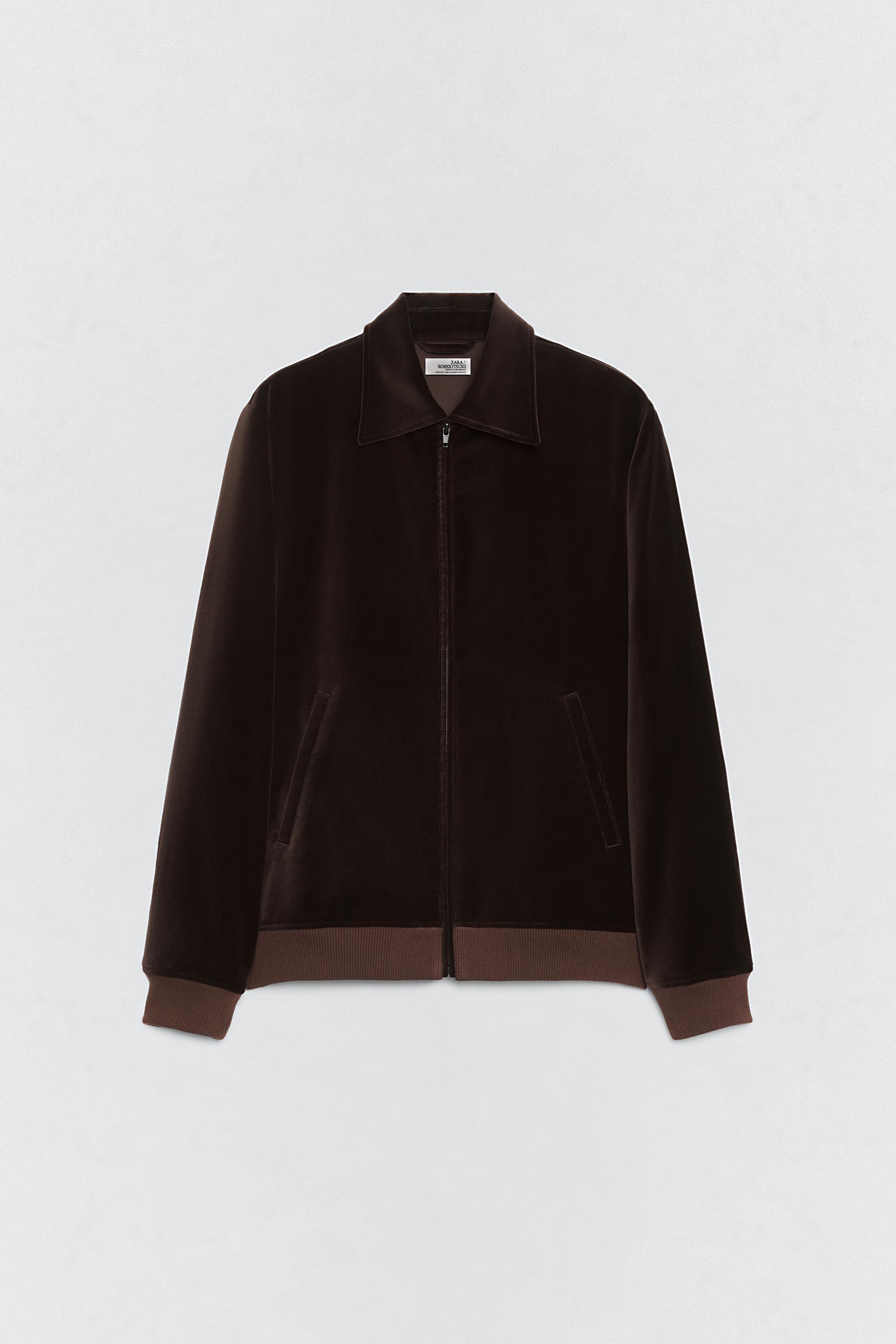 ZARA × SOSHIOTSUKI レギュラーフィットベルベットジャケット M SOSHIOTSUKI X ZARA REGULAR FIT VELVET JACKET - Brown | ZARA Spain