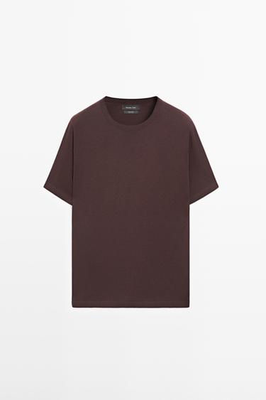 Zara 100% cotton short sleeve knit sweater - Burgundy