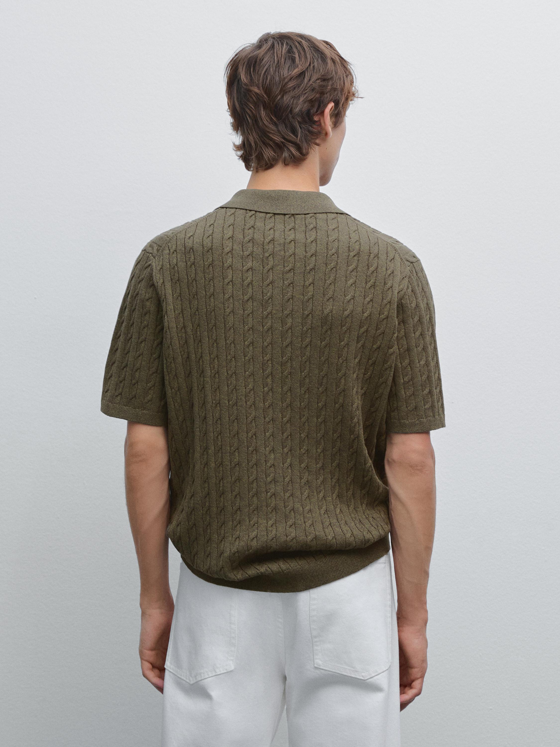 Polo en maille tressée