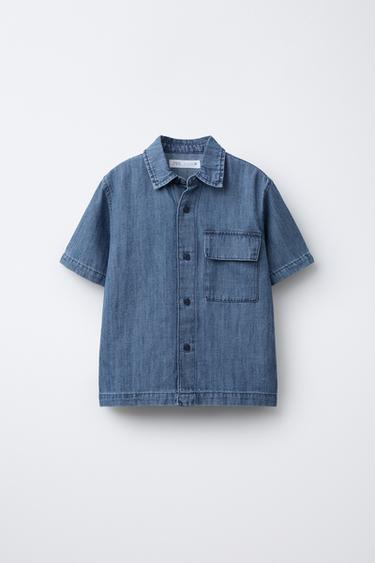FLUID DENIM SHIRT - Blue by Zara - Image 0