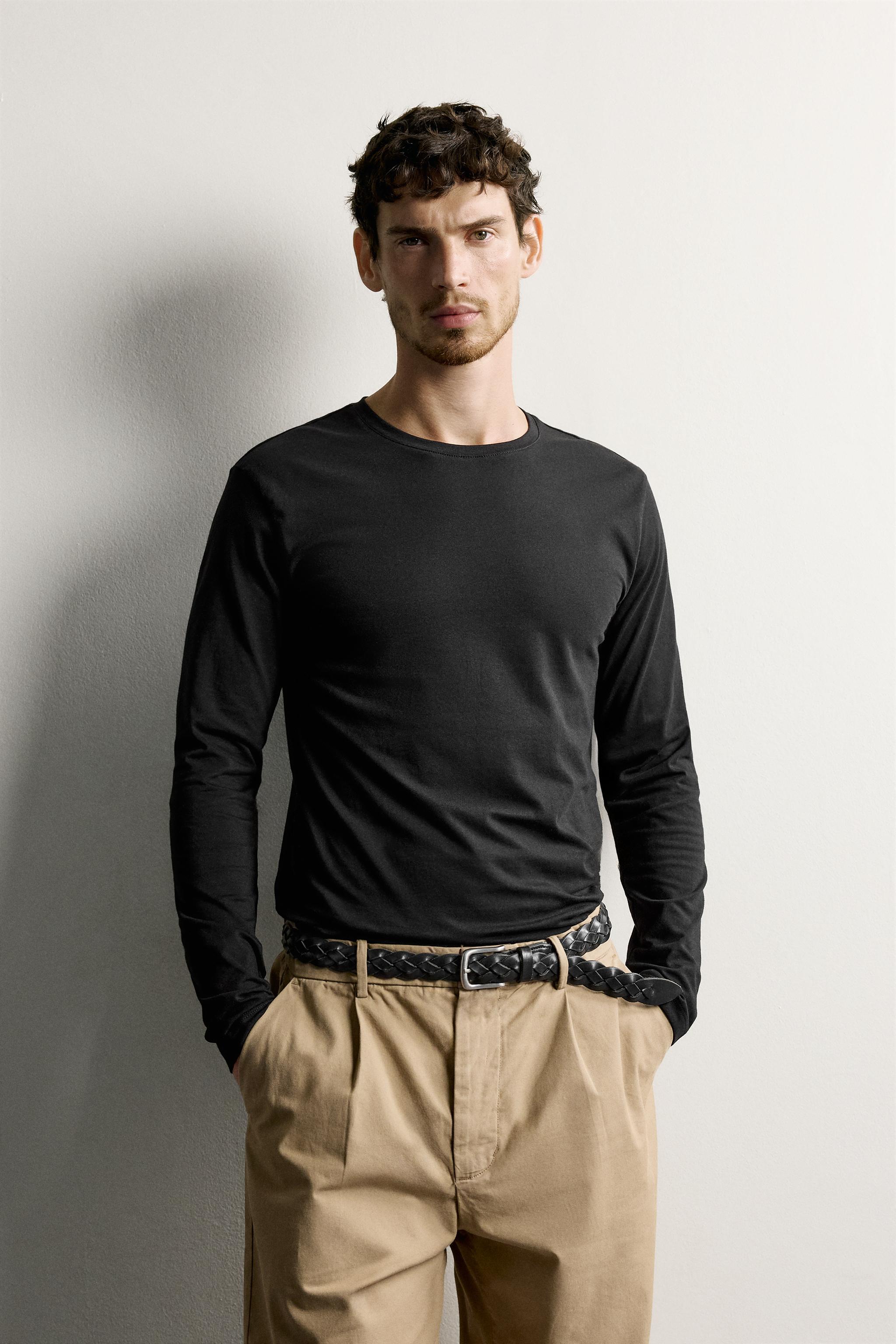 3-PACK SLIM FIT LONG SLEEVE BASIC T-SHIRTS
