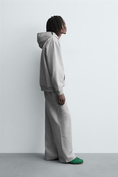 Zara WIDE FIT JOGGER PANTS - Gray marl